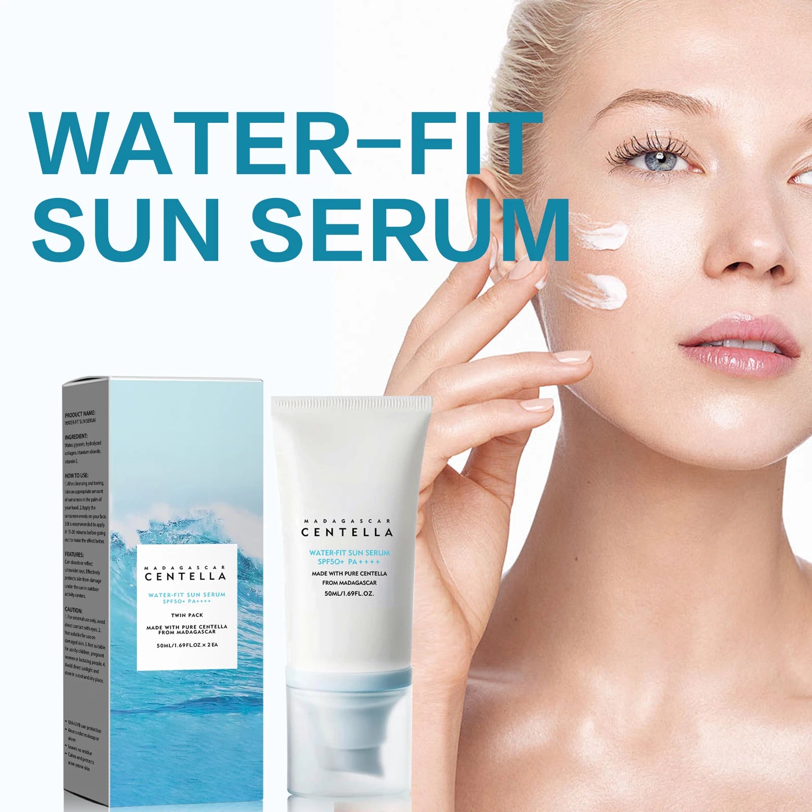 ☀️ Solaire SPF50+ Centella – Protection UV Haute Performance & Hydratation Apaisante